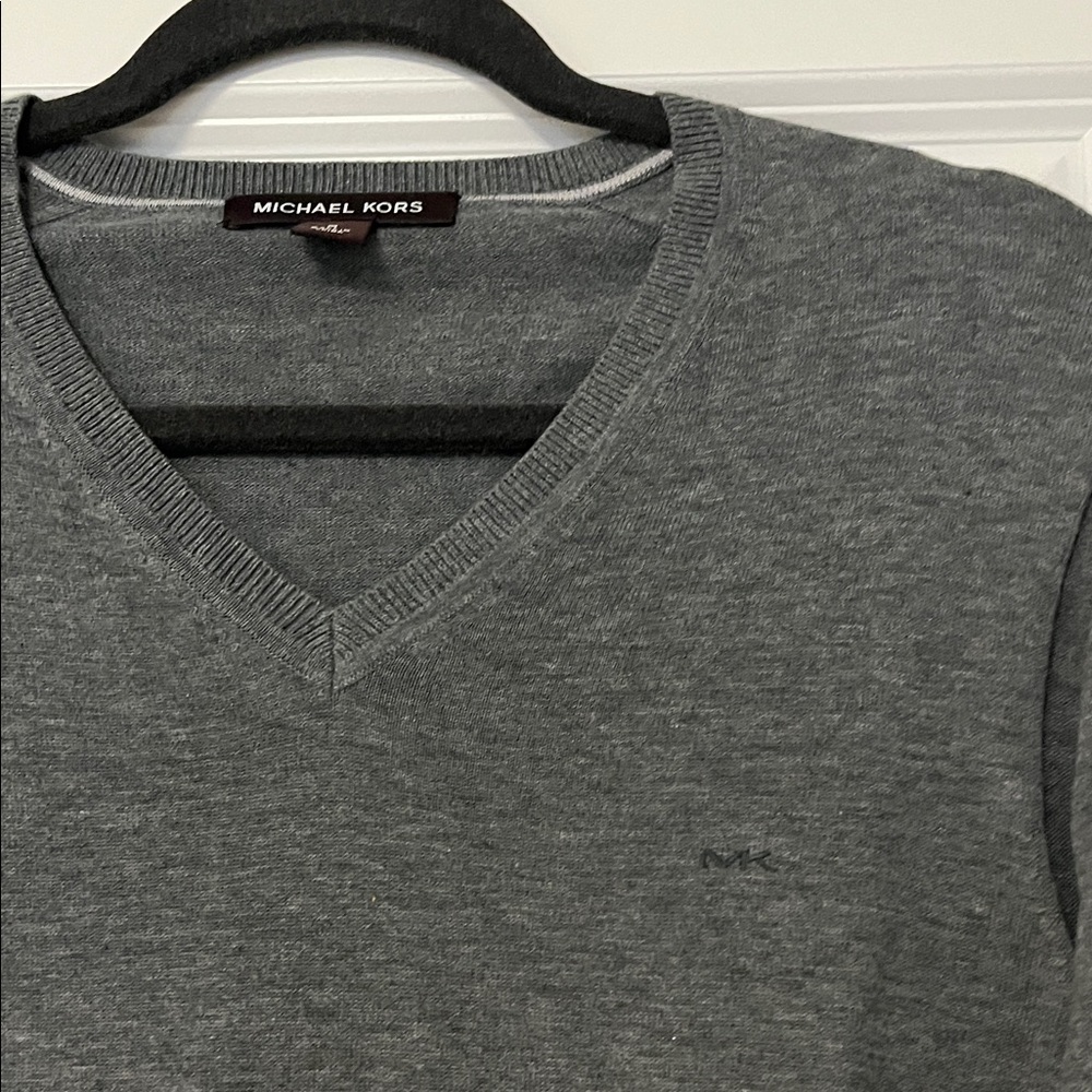Michael Kors Gray V-Neck Men's Sweater